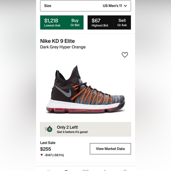 KD 9 Elite Dark Grey Hyper Orange - Picture 7 of 7